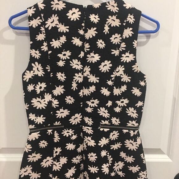 Ann Taylor size 0 black daisy midi dress sleeveless floral - Picture 4 of 9